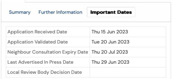 details of planning application